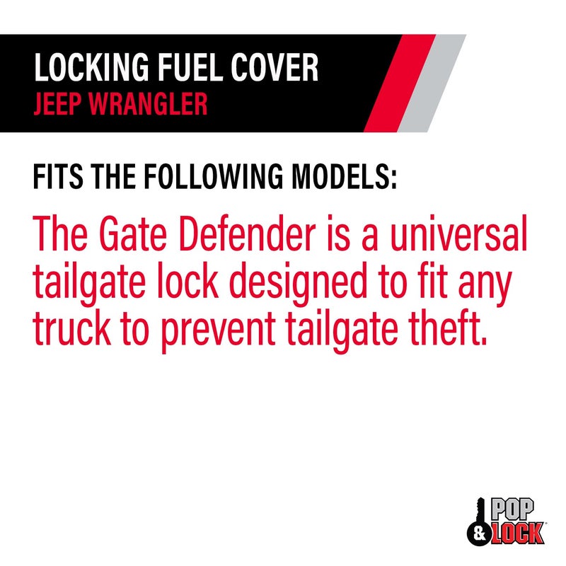Pop & Lock Universal Black Tailgate Lock, Key Lock, PL9900, The Gate Defender, Truck Theft Prevention, Made in USA - Image 5